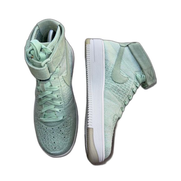 Nike Air Force 1 Ultra Flyknit Mid Enamel Green Women’s 7.5 Lightweight Sneakers - Picture 1 of 14